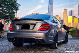 DarwinPRO 2012-2014 Mercedes Benz W204 C63 AMG RZ Style Carbon Fiber Rear Lip - image 2