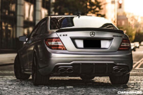 DarwinPRO 2012-2014 Mercedes Benz W204 C63 AMG RZ Style Carbon Fiber Rear Lip - image 3