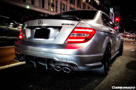 DarwinPRO 2012-2014 Mercedes Benz W204 C63 AMG RZ Style Carbon Fiber Rear Lip - image 4