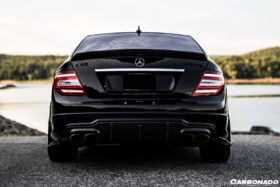 DarwinPRO 2012-2014 Mercedes Benz W204 C63 AMG RZ Style Carbon Fiber Rear Lip - image 5