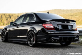 DarwinPRO 2012-2014 Mercedes Benz W204 C63 AMG RZ Style Carbon Fiber Rear Lip - image 6