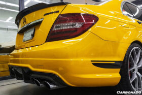 DarwinPRO 2012-2014 Mercedes Benz W204 C63 AMG RZ Style Carbon Fiber Rear Lip - image 9
