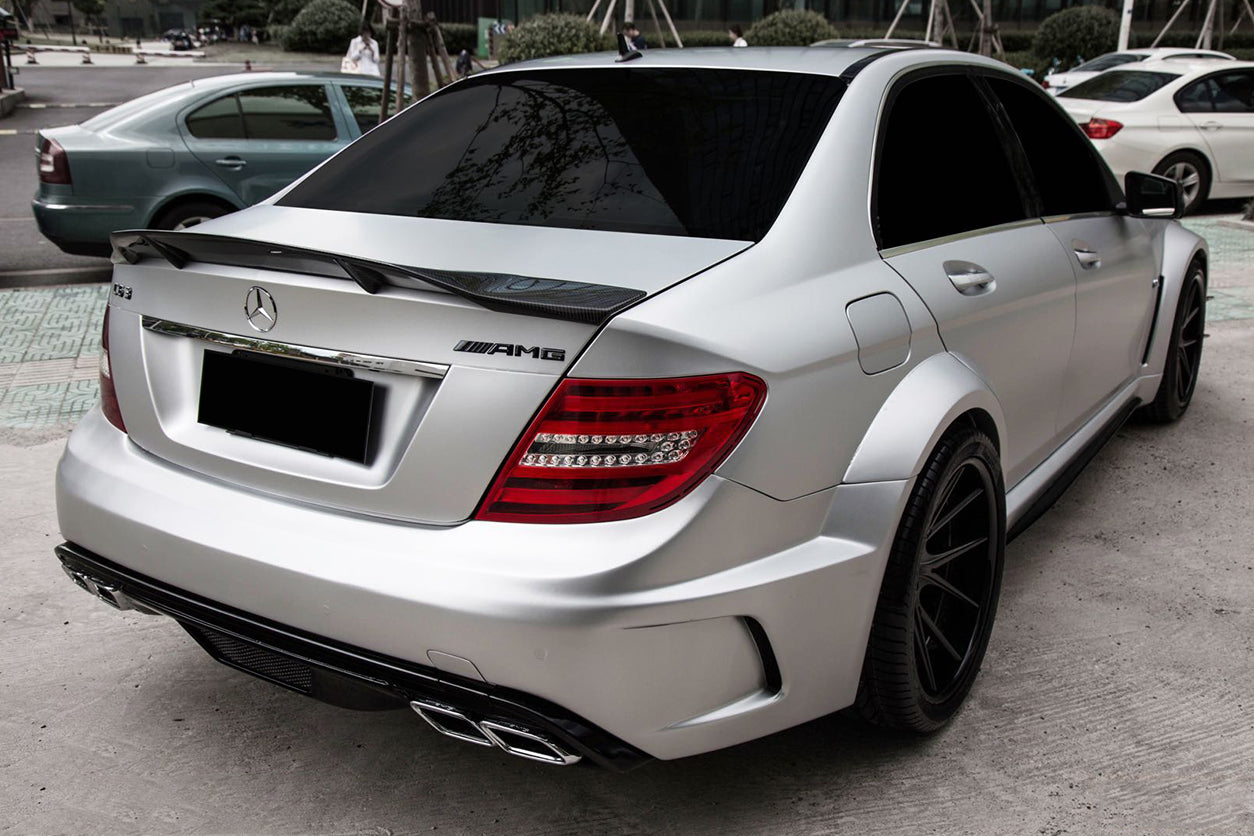 DarwinPRO 2008-2014 Mercedes Benz W204 C Class C63 AMG Sedan RT Style Carbon Fiber Trunk Spoiler