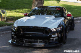 DarwinPRO 2015-2017 Ford Mustang TRU Style Carbon Fiber Front Bumper Up-Grille - image 3