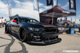 DarwinPRO 2015-2017 Ford Mustang TRU Style Carbon Fiber Front Bumper Up-Grille - image 4