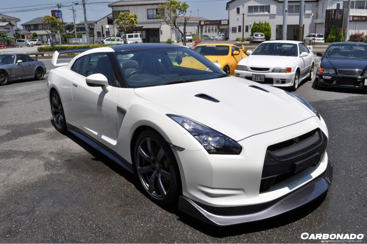 DarwinPro Aerodynamics DarwinPRO GTR R35 CBA AMS Style Carbon Fiber Front Lip - Image 2