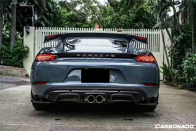 DarwinPRO 2017-2025 Porsche 718 Cayman And Boxster AM Style Carbon Fiber Rear Lip with Caps - image 2