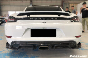 DarwinPRO 2017-2025 Porsche 718 Cayman And Boxster AM Style Carbon Fiber Rear Lip with Caps - image 8