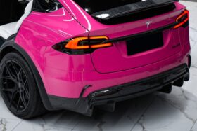 DarwinPRO 2016-2021 Tesla Model X SUV RZS Style Carbon Fiber Rear Bumper Canards - image 1