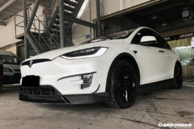 DarwinPRO 2016-2021 Tesla Model X SUV RZS Style Carbon Fiber Front Lip - image 9