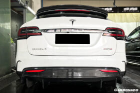 DarwinPRO 2019-2021 Tesla Model X SUV RZS Style Carbon Fiber Rear Diffuser - image 9