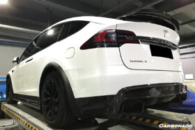 DarwinPRO 2019-2021 Tesla Model X SUV RZS Style Carbon Fiber Rear Diffuser - image 10