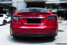 DarwinPRO 2012-2015 Tesla S Pre-facelift RS Style Carbon Fiber Rear Lip - image 2