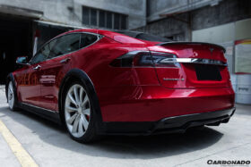 DarwinPRO 2012-2015 Tesla S Pre-facelift RS Style Carbon Fiber Rear Lip - image 3