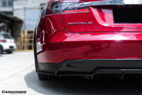 DarwinPRO 2012-2015 Tesla S Pre-facelift RS Style Carbon Fiber Rear Lip - image 6