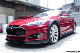 DarwinPRO 2012-2015 Tesla S Pre-facelift RS Style Carbon Fiber Front Lip With Undertray - image 2
