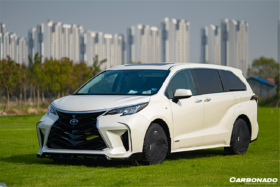 DarwinPRO 2021-UP Toyota Sienna Thunder Style PP Front Bumper with Lip and Grills and LED Light - image 9