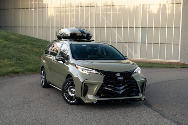 DarwinPRO 2021-UP Toyota Sienna Thunder Style PP Front Bumper with Lip and Grills and LED Light