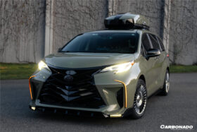 DarwinPRO 2021-UP Toyota Sienna Thunder Style PP Front Bumper with Lip and Grills and LED Light - image 5