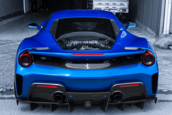 DarwinPRO 2015-2020 Ferrari 488 Spider Pista Style Carbon Fiber Rear Bumper And Wing