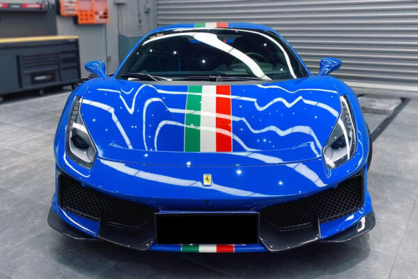 DarwinPRO 2018-2020 Ferrari 488 Pista Only Partial Carbon Fiber Front Bumper - DarwinPRO