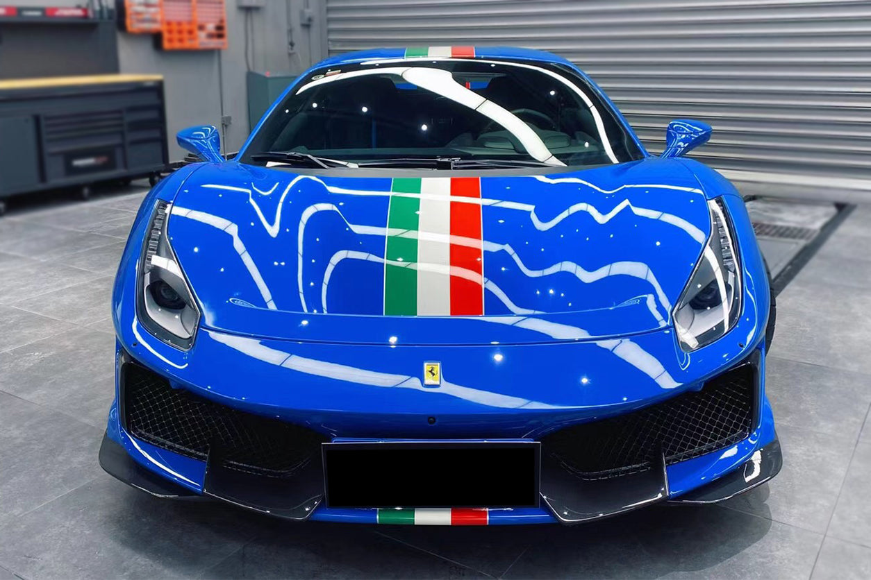 DarwinPRO 2018-2020 Ferrari 488 Pista Only Partial Carbon Fiber Front Bumper - DarwinPRO - FF Performance