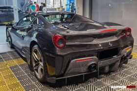 DarwinPRO 2015-2020 Ferrari 488 Spider Pista Style Carbon Fiber Rear Bumper And Wing - image 9