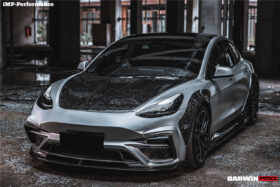 DarwinPRO 2017-2023 Tesla Model 3 IMP Performance Partial Carbon Fiber Front Bumper - image 3