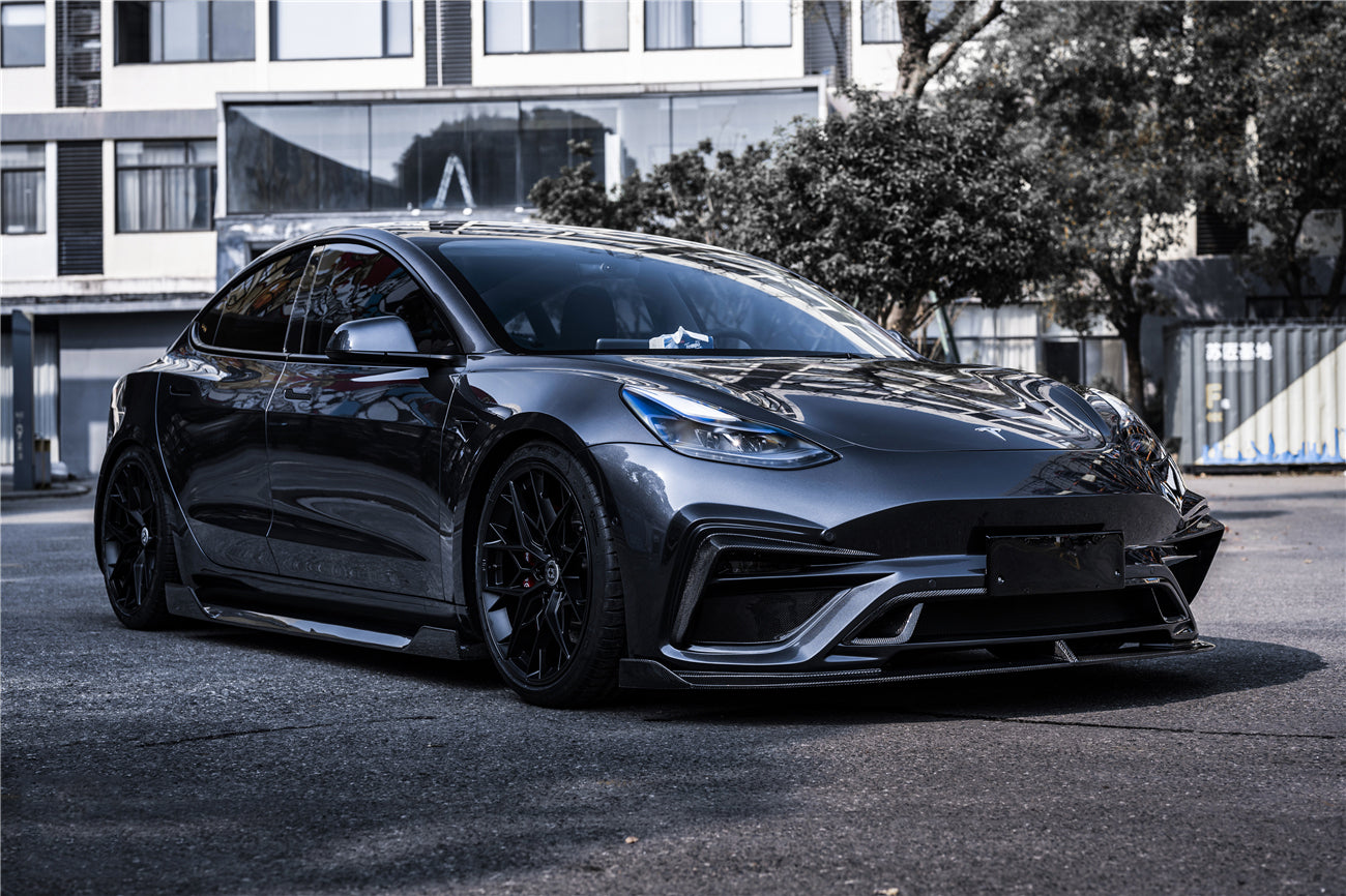 DarwinPRO 2017-2021 Tesla Model 3 IMP Performance Carbon Fiber Side Skirts Under Board