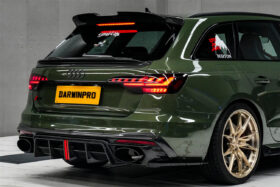 DarwinPRO 2020-2025 Audi S4 Avant B9.5 BKSS Style Carbon Fiber Rear Diffuser with exhasut tips - image 5