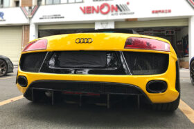 DarwinPRO 2006-2015 Audi R8 Partial Carbon Fiber Rear Bumper With Exhaust Tips DarwinPRO (DPGT) Fits Coupe | Spyder - image 6