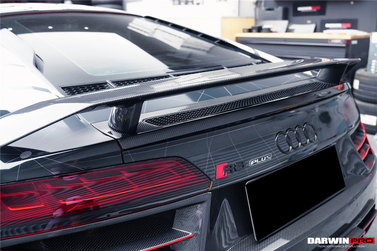 DarwinPro Aerodynamics DarwinPRO R8 GEN2 Coupe ONLY GT Style Carbon Fiber Trunk Wing with Base - Image 2