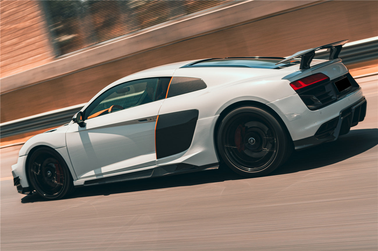 DarwinPro Aerodynamics DarwinPRO R8 Coupe & Spyder iMPII Carbon Fiber Side Skirts Add on