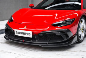 DarwinPRO 2022-2026 Ferrari 296 GTB GTS Type F171 iMP Carbon Fiber Front Bumper Lip Splitter With Camera holes