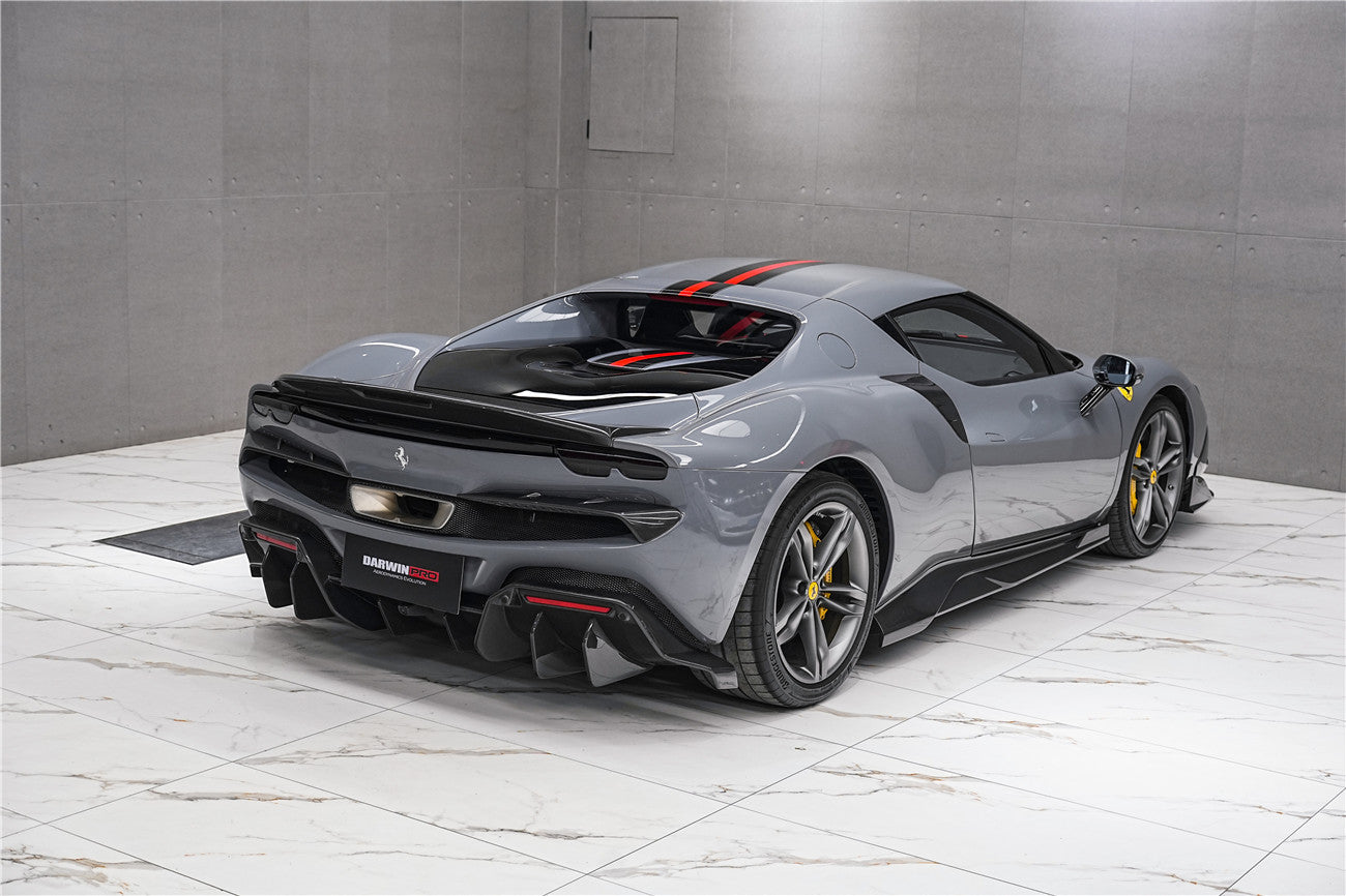 DarwinPRO 2022-2026 Ferrari 296 GTB & GTS Type F171 iMP Style Carbon Fiber Rear Diffuser With Undertray - view 2
