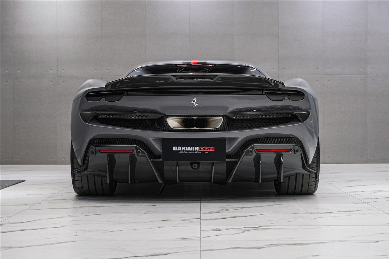 DarwinPRO 2022-2026 Ferrari 296 GTB & GTS Type F171 iMP Style Carbon Fiber Rear Diffuser With Undertray