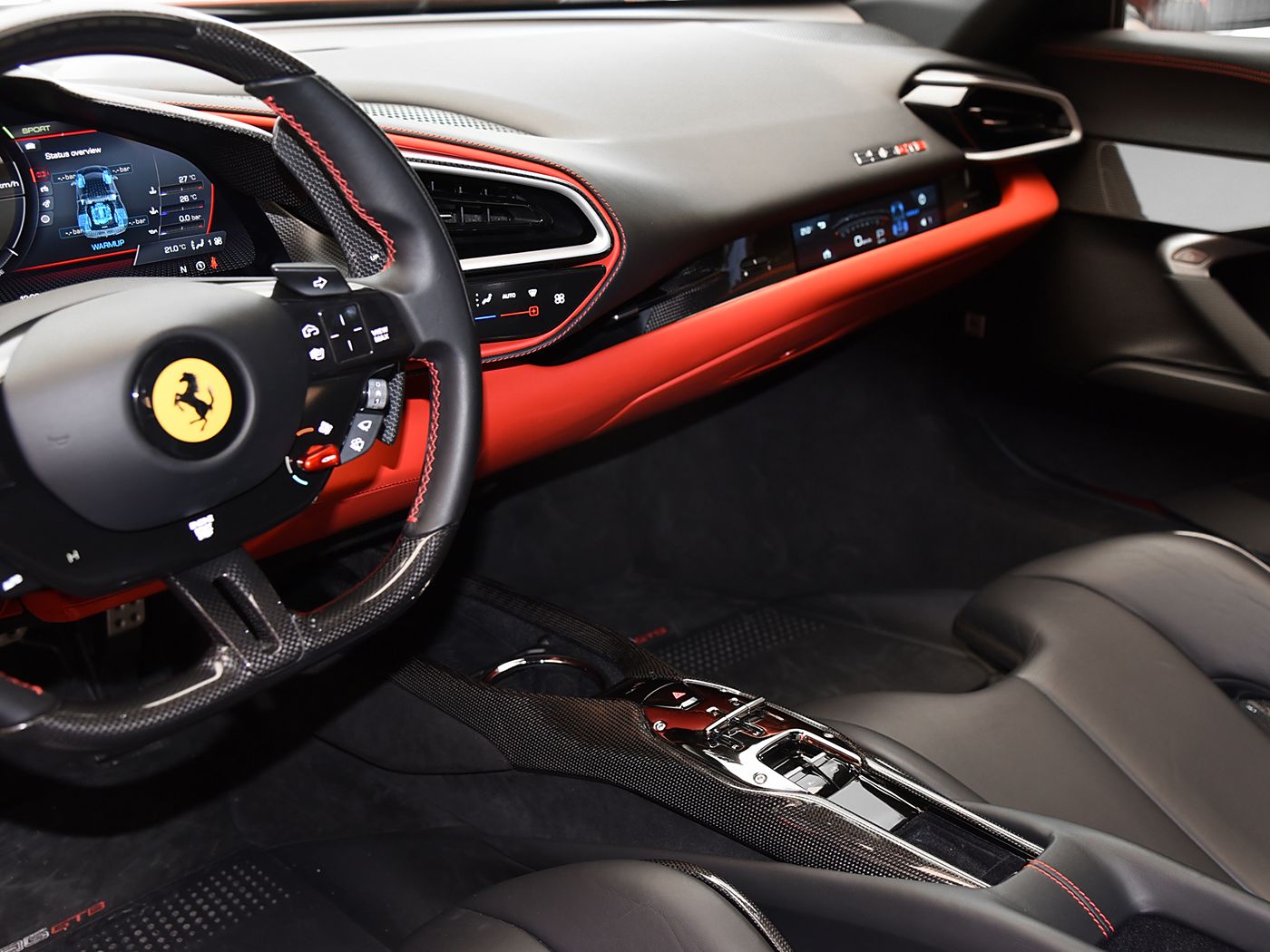 2022-2026 Ferrari 296 GTB GTS (Type F171) OE Style Dry Carbon Fiber Center Control Surround Panel Front End - view 2