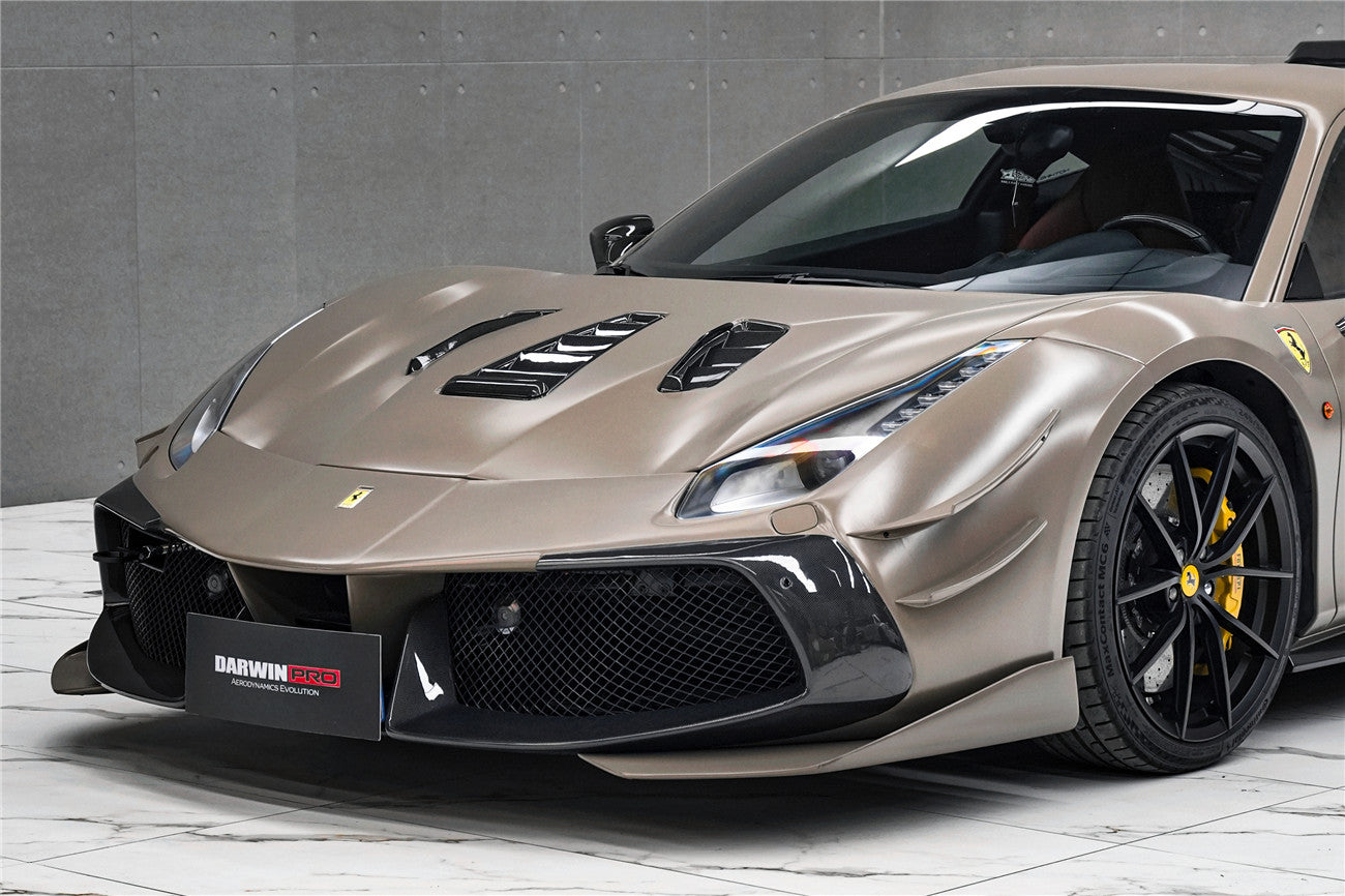 DarwinPRO 2015-2020 Ferrari 488 GTB | Spider Partial Carbon Fiber Front Bumper - DarwinPRO Challenge Evo Modena Design