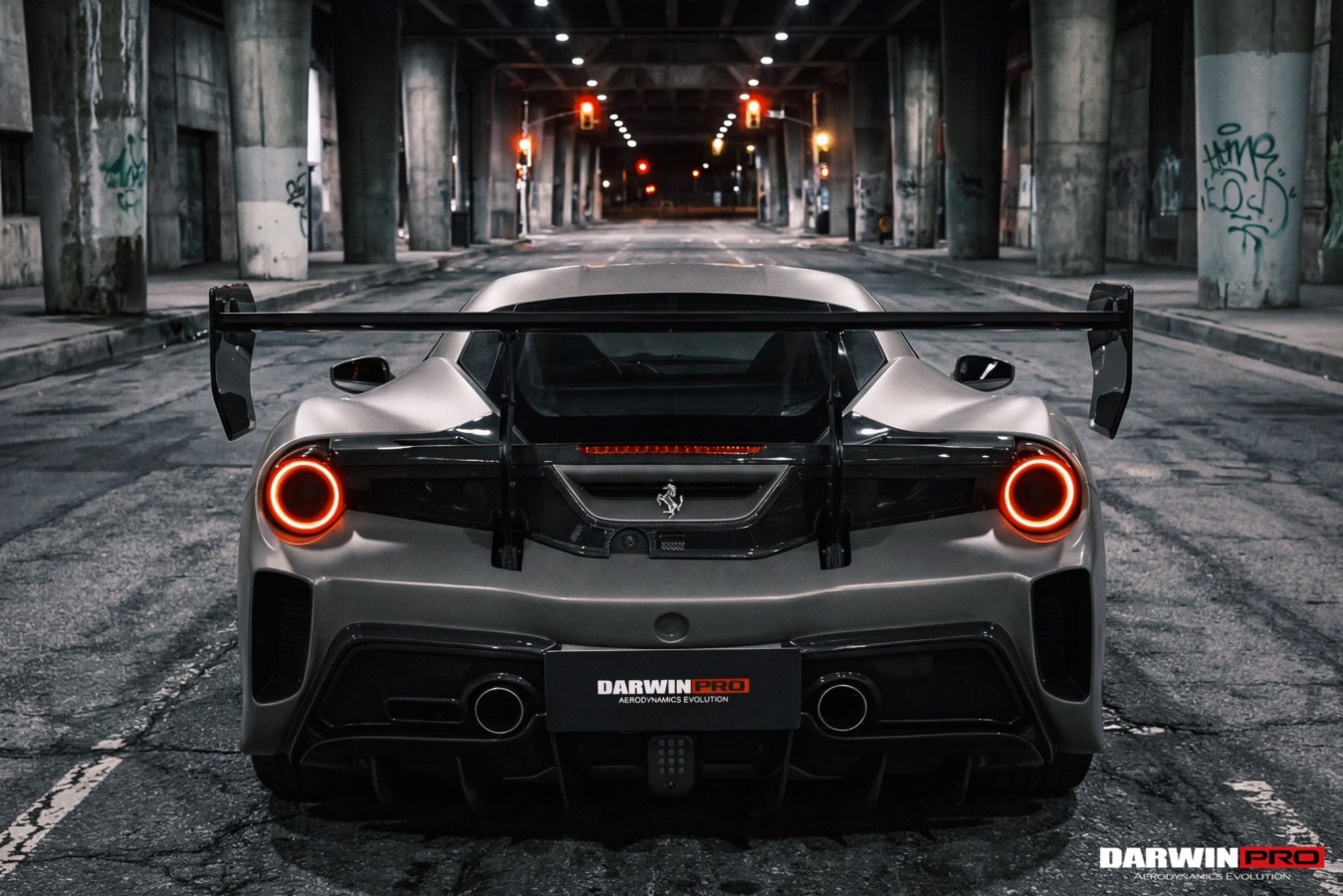 DarwinPro Aerodynamics DarwinPRO 488 GTB Partial Rear Bumper With Deck Lid Wing and Diffuser and Wing - DarwinPRO Challenge
