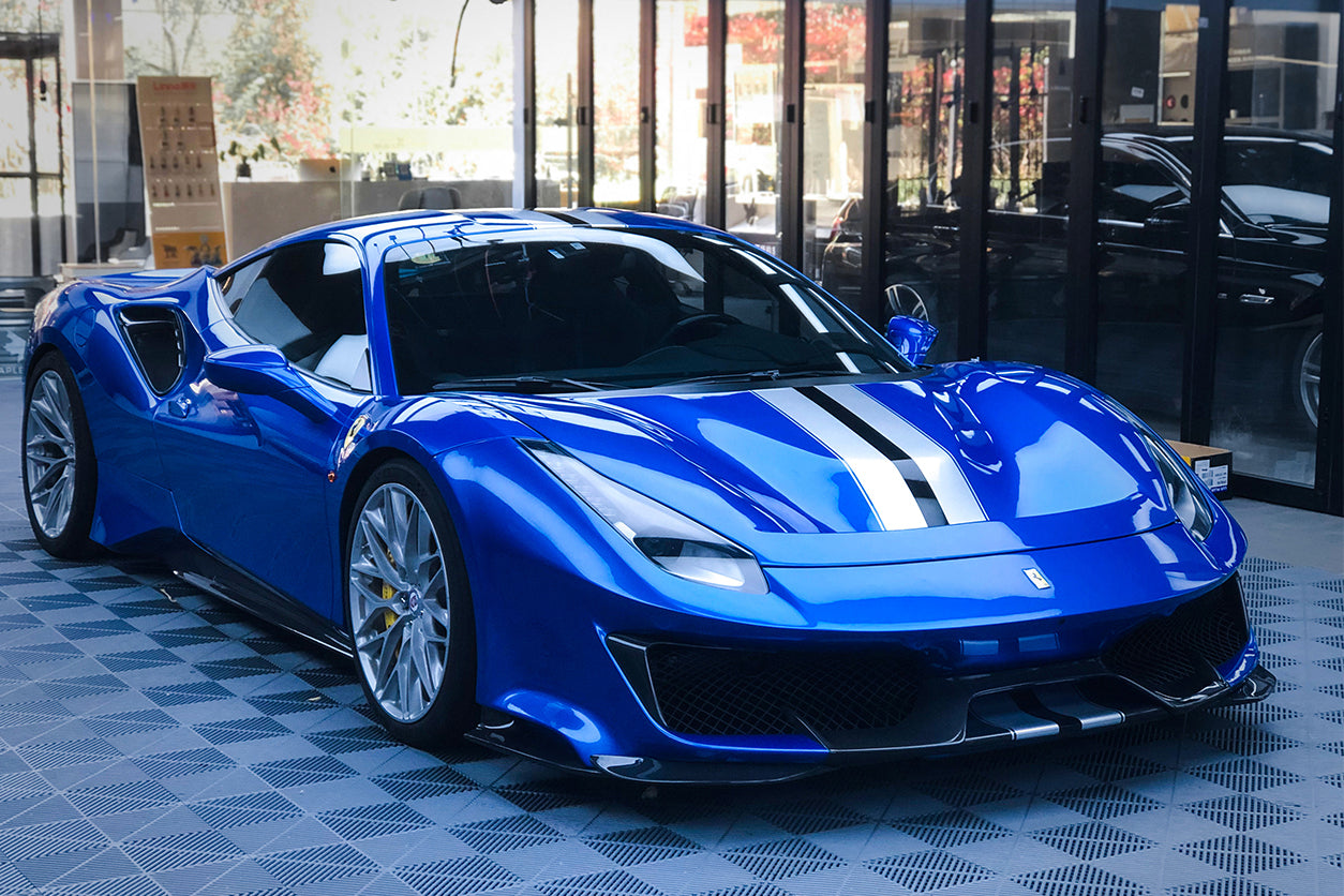 DarwinPRO 2015-2020 Ferrari 488 GTB | Spider Partial Carbon Fiber Front Bumper Set with Hood - DarwinPRO Pista Design - FF Performance