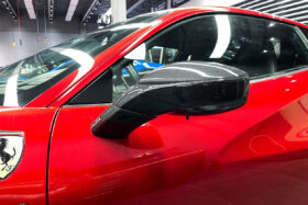 DarwinPro Aerodynamics DarwinPRO Carbon Fiber Mirror House with Base Replacement DarwinPRO (OE) Fits F8, 488, Pista for