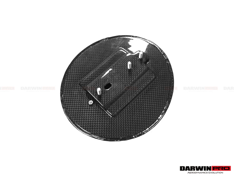 DarwinPRO 2017-2026 Ferrari 812 Superfast / GTS Dry Carbon Fiber Fuel Door Replacement (with Logo) - view 4