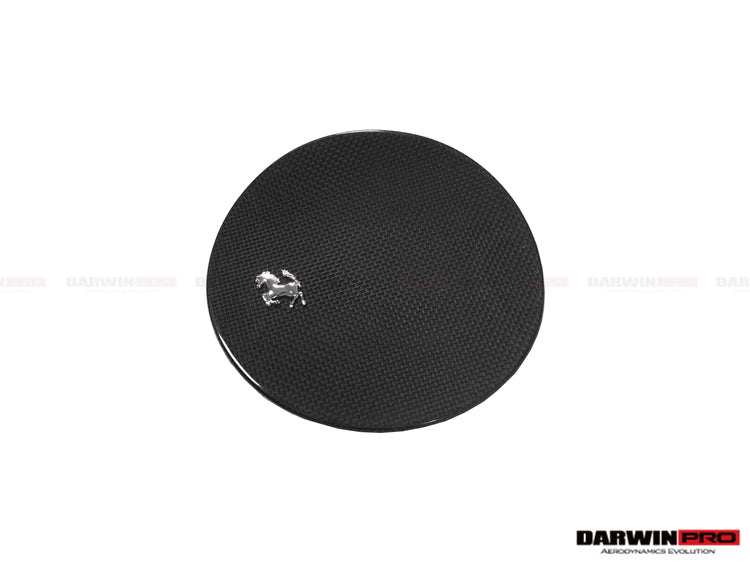 DarwinPRO 2017-2026 Ferrari 812 Superfast / GTS Dry Carbon Fiber Fuel Door Replacement (with Logo) - detail 1