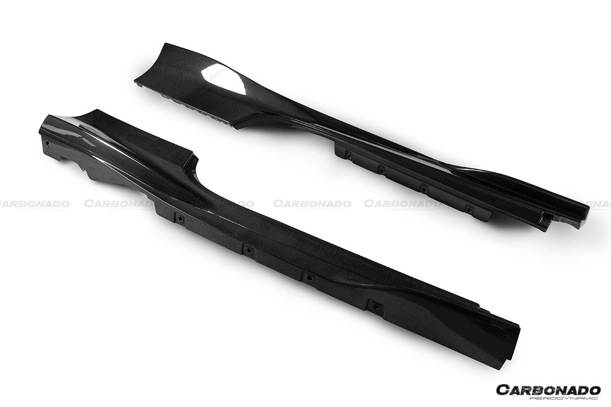 DarwinPro Aerodynamics DarwinPRO F8 OEM Style Dry Carbon Fiber Side Skirts for Ferrari F8 - Image 2