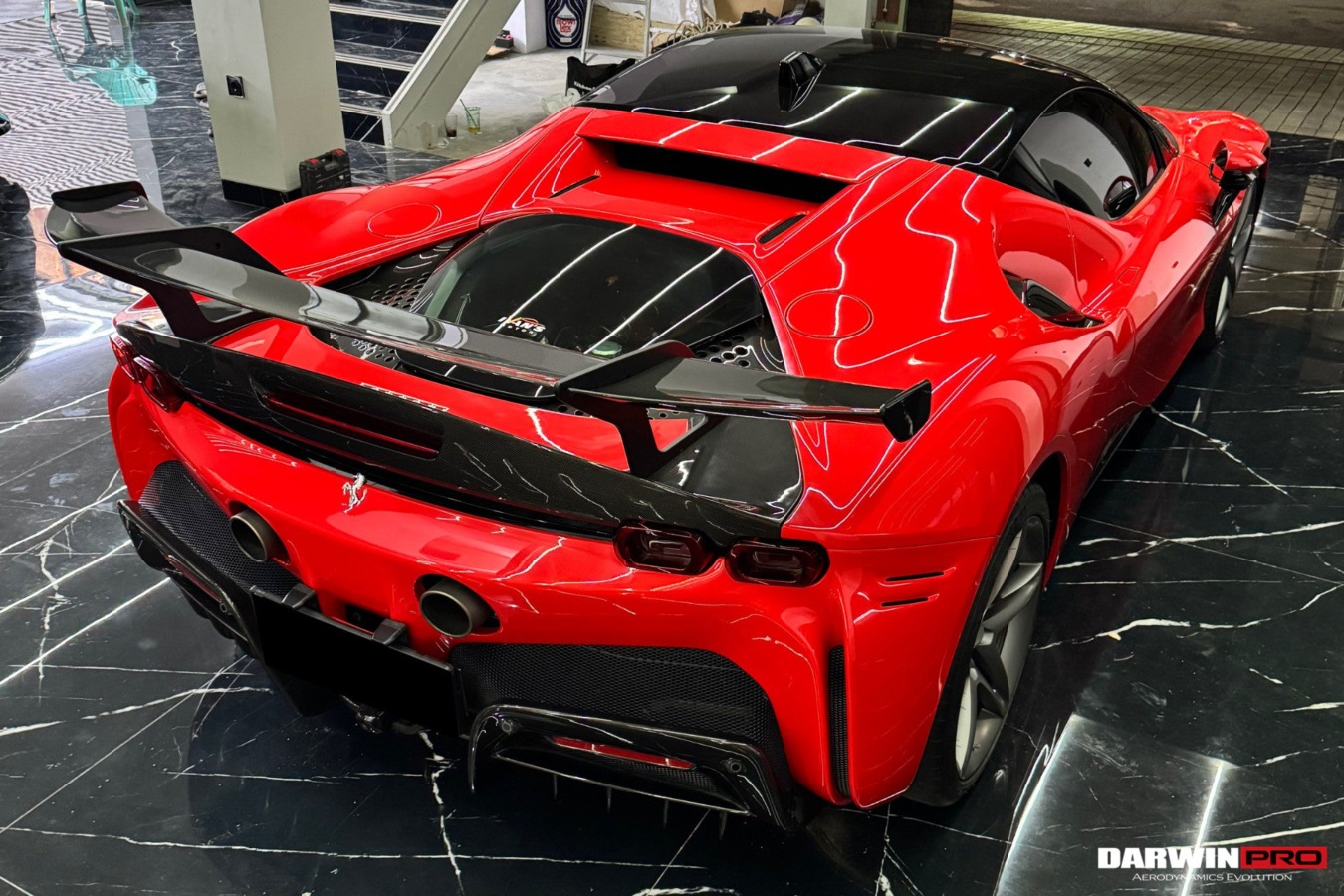 DarwinPro Aerodynamics DarwinPRO SF90 Stradale Autoclave Carbon Fiber Wing with Base DarwinPRO (SF90XX Style) for Ferrari