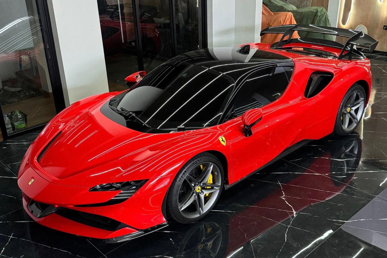 DarwinPRO 2020-UP Ferrari SF90XX-Style Autoclave Carbon Fiber Wing (Fits SF90 Stradale with Assetto Fiorano Trunk Spoiler Only) - FF Performance