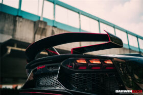 DarwinPRO 2011-2016 Lamborghini Aventador LP700 Roadster SV-BKSSII Style Engine Hood And Wing - image 8