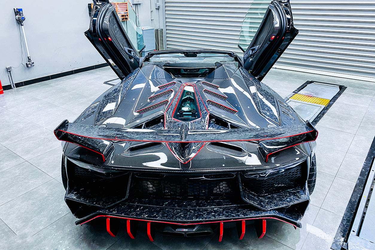 DarwinPRO 2011-2016 Lamborghini Aventador LP700 Roadster SV-BKSSII Style Engine Hood And Wing