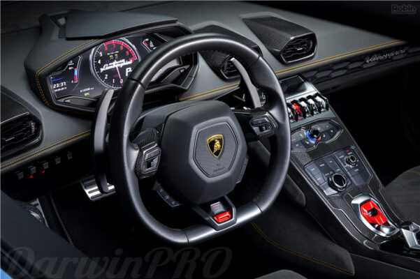 DarwinPRO 2015-2023 Lamborghini Huracan LP610 & LP580 & EVO Autoclave Carbon Fiber Center Steering Wheel Trim