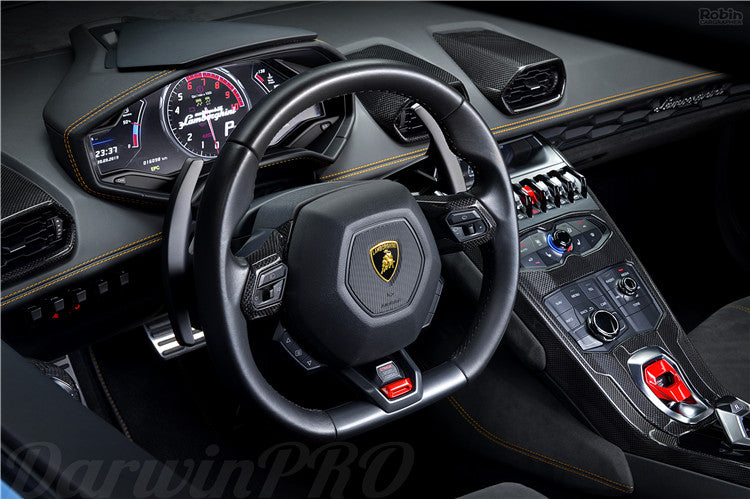 DarwinPRO 2015-2023 Lamborghini Huracan LP610 & LP580 & EVO Autoclave Carbon Fiber Center Steering Wheel Trim